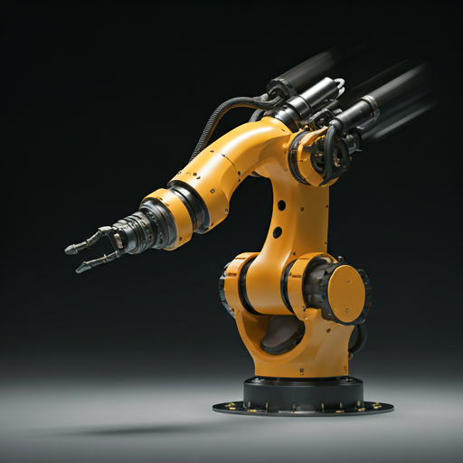 Close-up of high-speed robotic arm